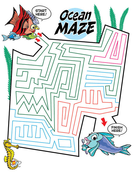 Ocean Maze Activity Sheet - Pediatric Dentist in Portage, MI